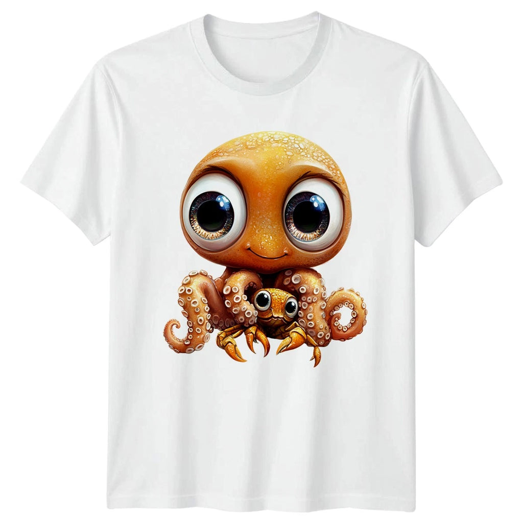 Cute Octopus And Crab T-Shirt Ocean Life Marine Animal Birthday Gift For Him Her