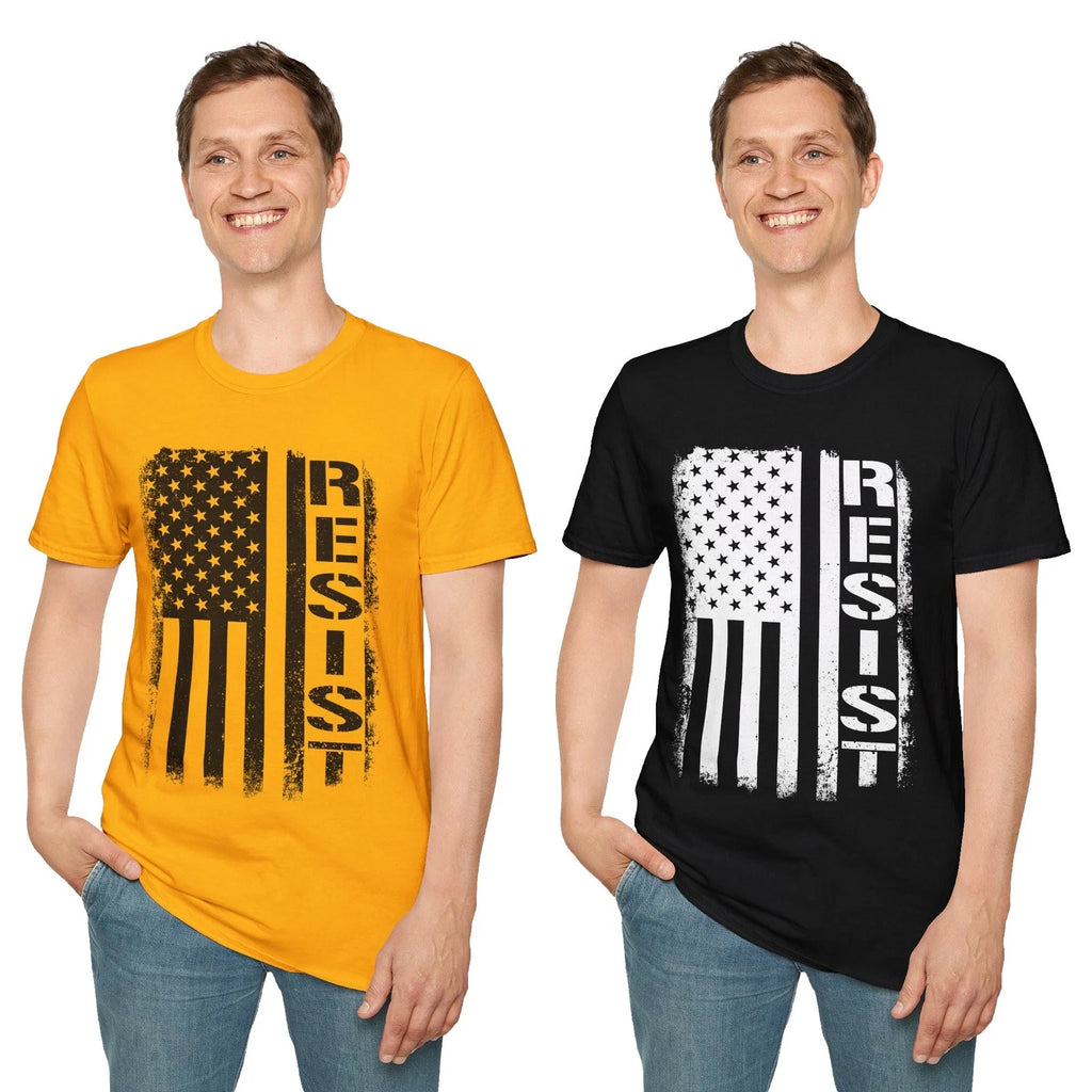 Resist T-shirt Anti Trump Protest USA Flag Political FDT Impeach Donald Unisex
