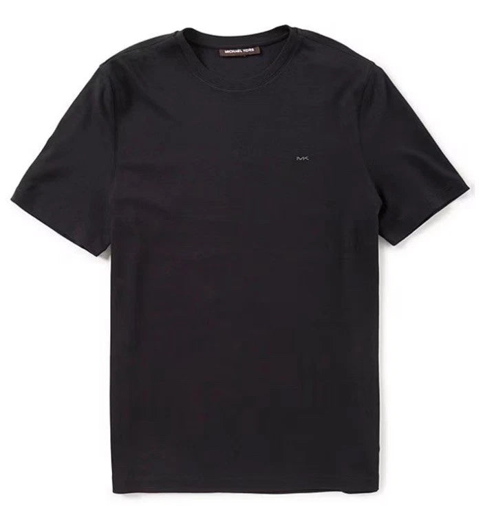 Michael Kors Crew Neck Logo Black 100% Cotton Casual Short Sleeve Sz L