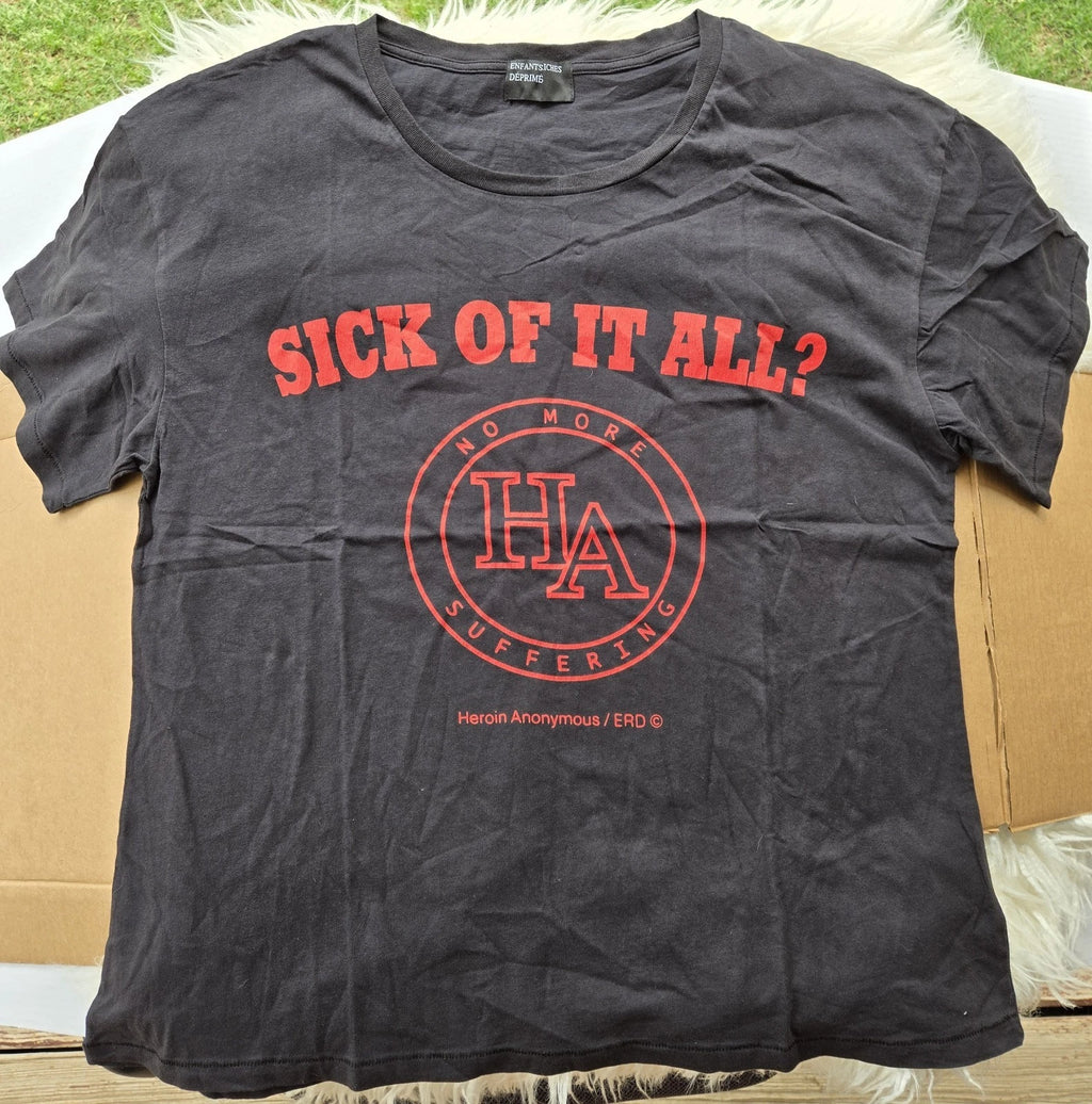 Enfants Riches Déprimés SS22 'Sick Of It All' HA T-Shirt - Black/Red - Mens XL