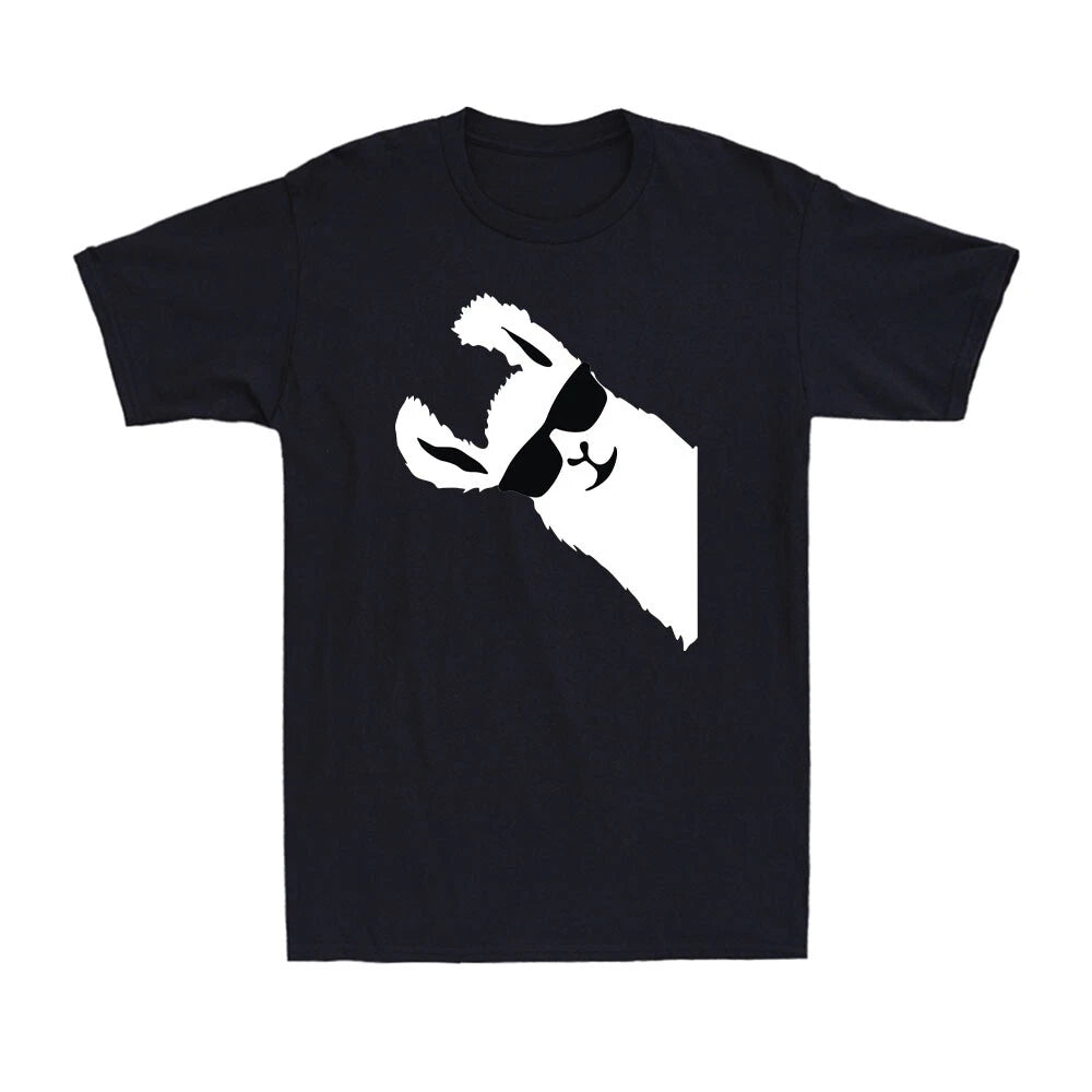 Funny Llama Alpaca With Sunglasses Cute Llama Alpaca Gift Men's T-Shirt