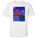 Old Japan Castle Osaka Tokyo Vaporwave Pixel Art Men's Cotton Unisex T-shirt Top