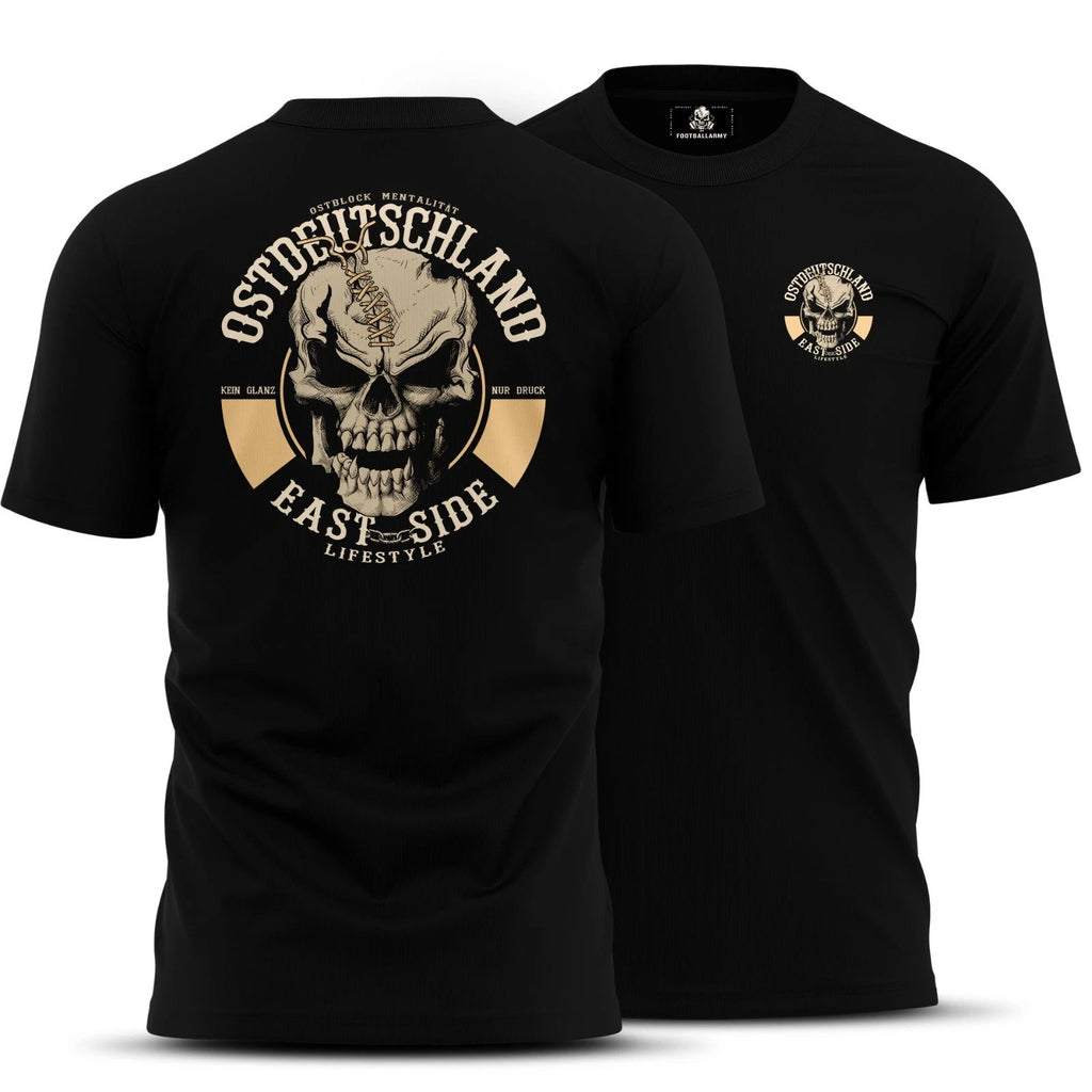 Footballarmy East Germany Shirt - Eastern Bloc Skull T-Shirt Men's Streetwear
