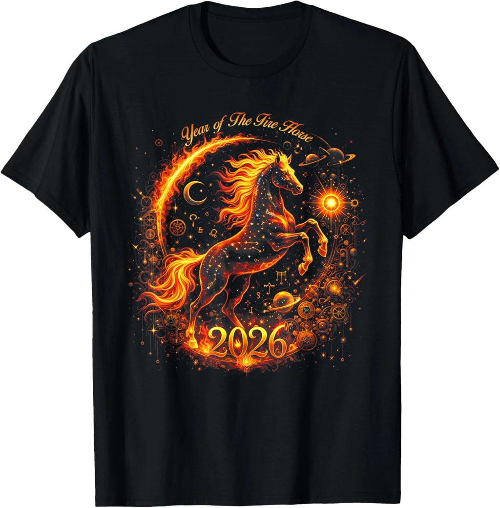 Year of The Fire Horse 2026 Lunar Chinese New Year Zodiac T-Shirt