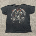 Fruit Of The Loom T Shirt Mens Large Black Cotton Grim Reaper Dogs Skull Tee