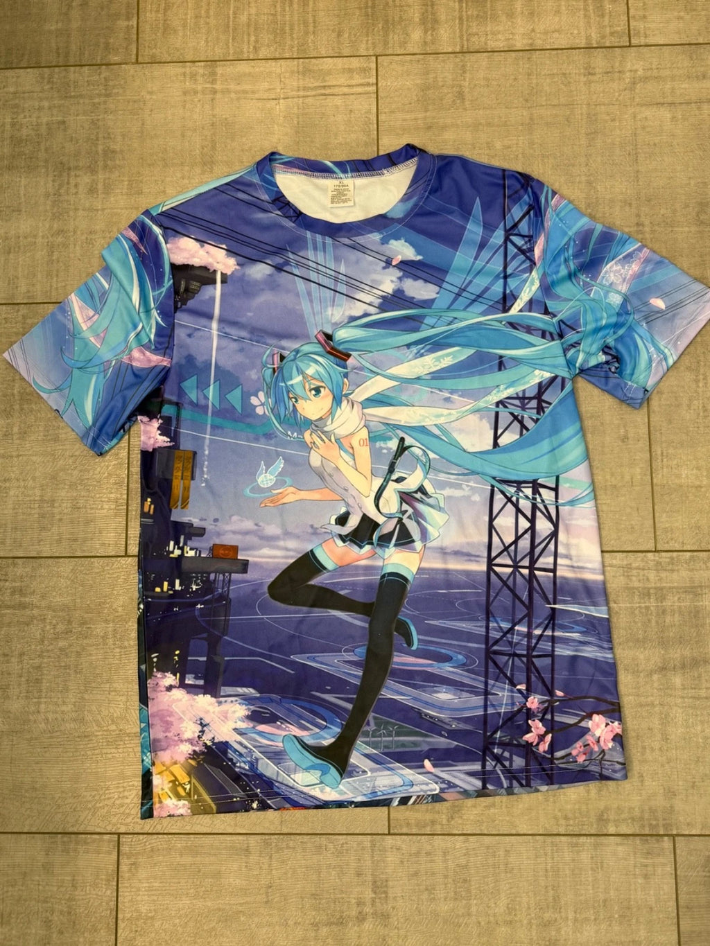 NWOT Hatsune Miku All-Over Graphic Short Sleeve Anime Art Shirt
