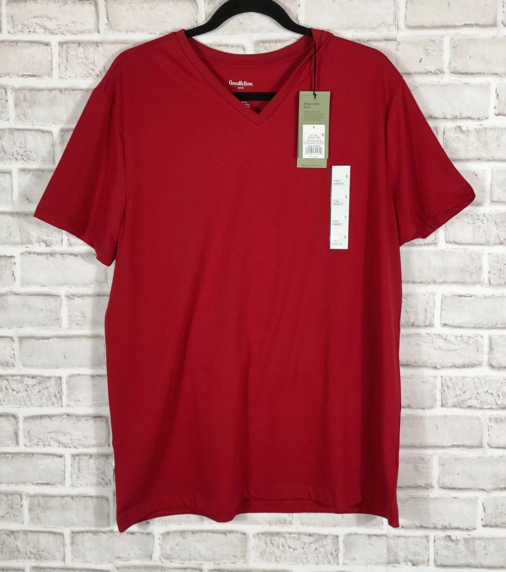 Goodfellow & Co T-Shirt Men's Sz L Red Every Wear Tee Standard Short Sleeves NWT