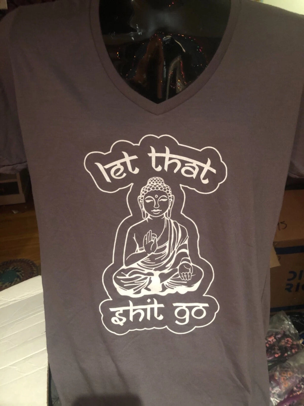 LET THAT SH!T GO NEW BOHO T SHIRT V NECK SIZE S CHECK MY LIST FOR MORE SIZES