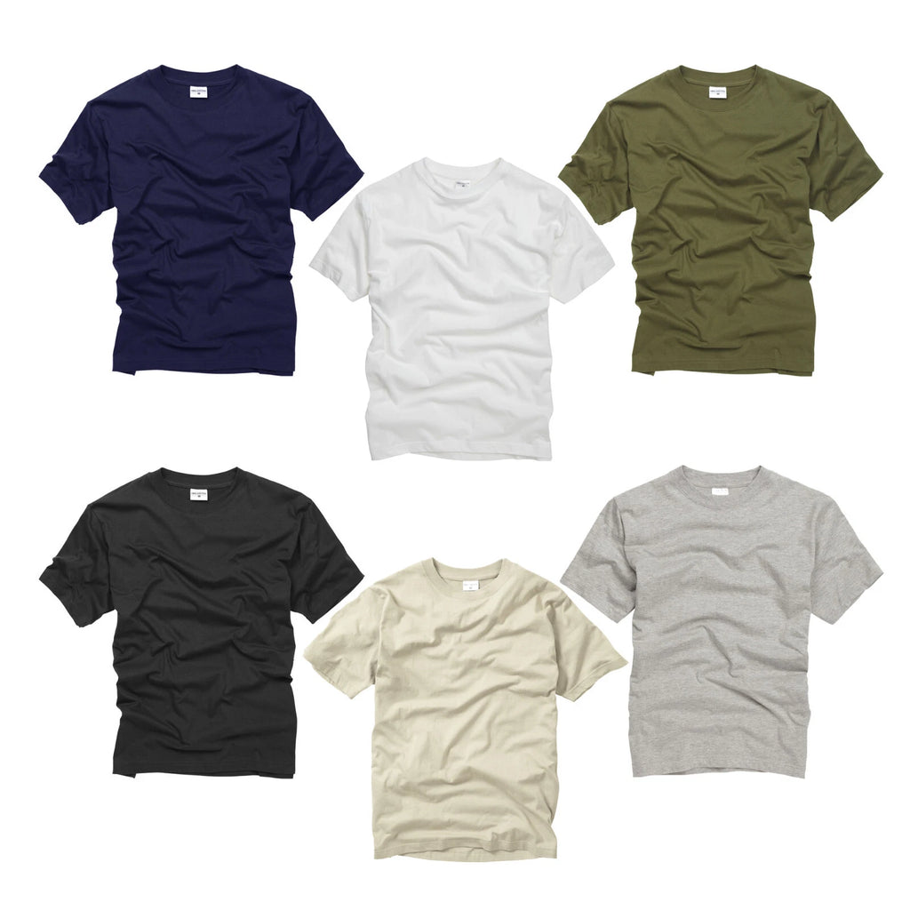 Army T Shirt US Military Style Cotton Combat White Black Olive Navy Grey Beige