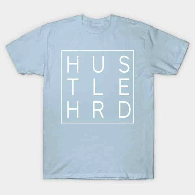 Trendy Hustle Hard Trendy Box Letter Graphic Logo T-Shirt Made in Australia Size