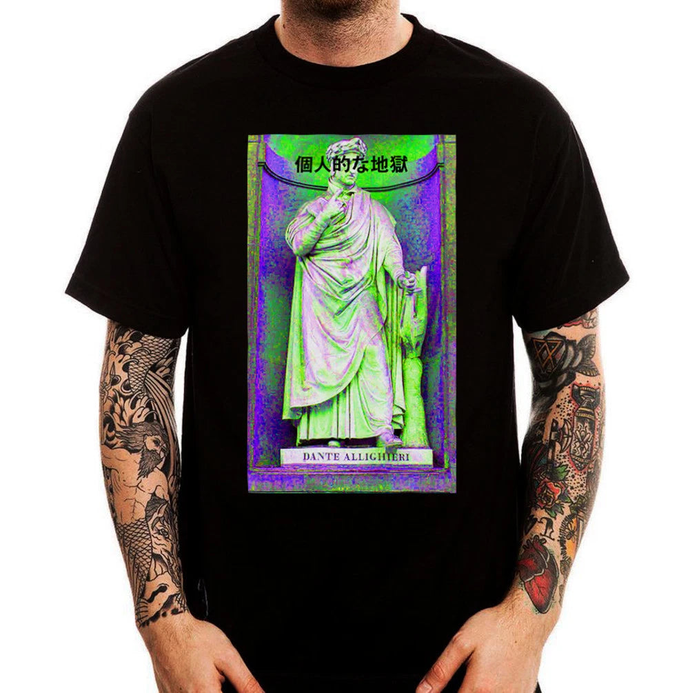 Dante Alighieri Japanese Aesthetic Vaporwave Printed Cotton Men's T-Shirt Top