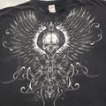 Vintage AAA Skull Shirt Mens Large Black Y2k Short Sleeve Grunge Skate