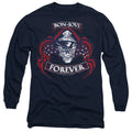 Bon Jovi Forever Skull Long Sleeve T-Shirt S-2XL, Navy