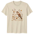Sparrow Floral T-Shirt Spring Boho Nature Gift For Him And Her