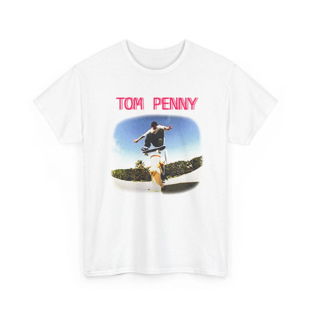 tom penny lofi vhs style graphic skateboarding fan art pixelated letters tshirt