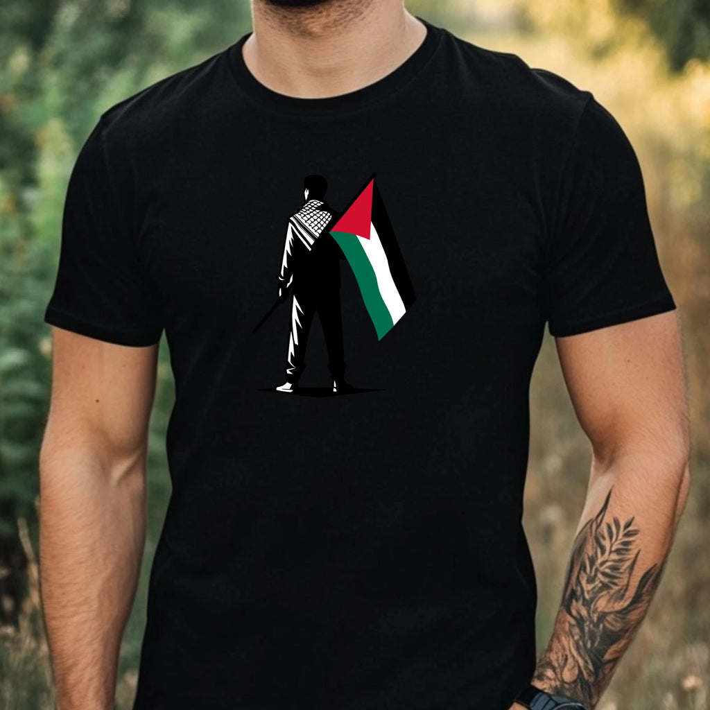 Mens Free Gaza Free Palestine Motif Cotton T-Shirt Size XS to 5XL