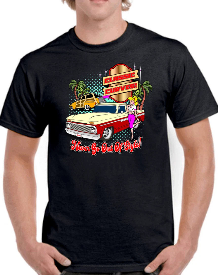 Classic Curves Never Go Out of Style  100% Cotton T-Shirt - Street Rods/Classic