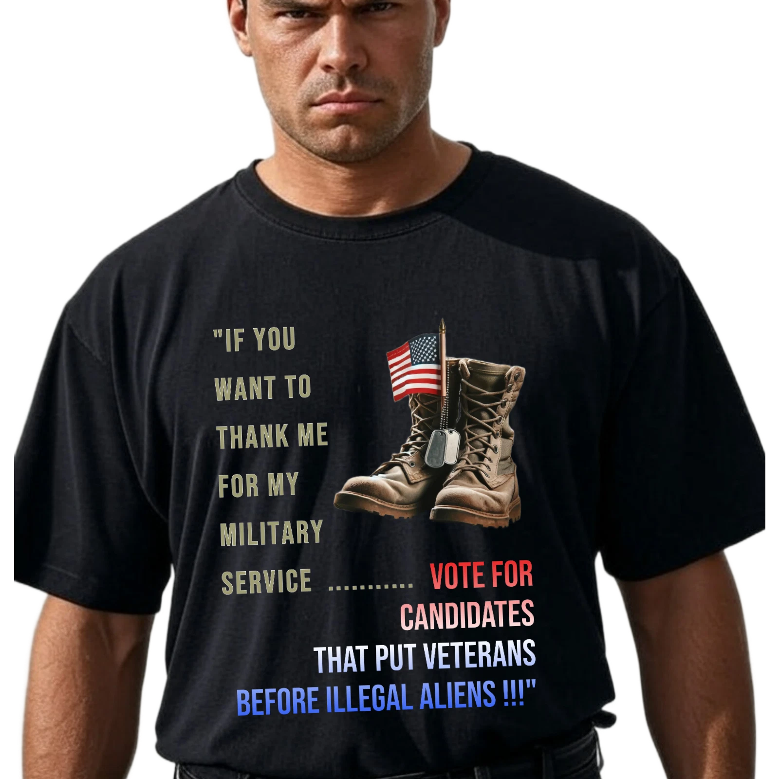 Patriotic Veteran T-Shirt, Military Service Appreciation Tee, Political Voting