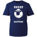 Sheep Happens T-shirt Cattle Farmers Rude Funny Meme Printed Top Unisex Gift Tee