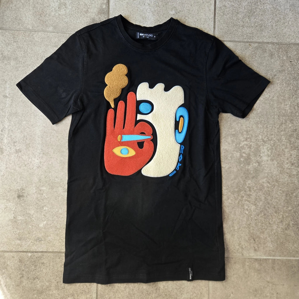 Roku Studio Abstract Smoker T Shirt Sz S Streetwear Pop Art Skater