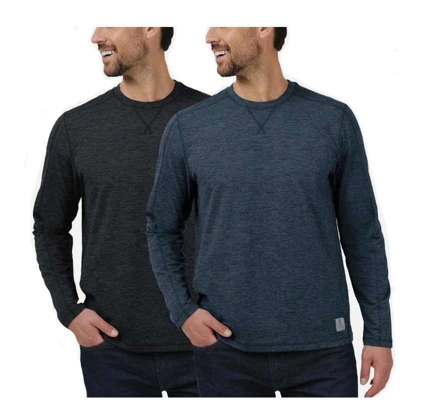 Rugged Elements 2-pk. Men's Sueded Long Sleeve Crew Tee Black Blue Size M, L, XL