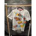 BKYS Mens White Comic Book Pop Art Graphic T-Shirt Short Sleeve Size M New