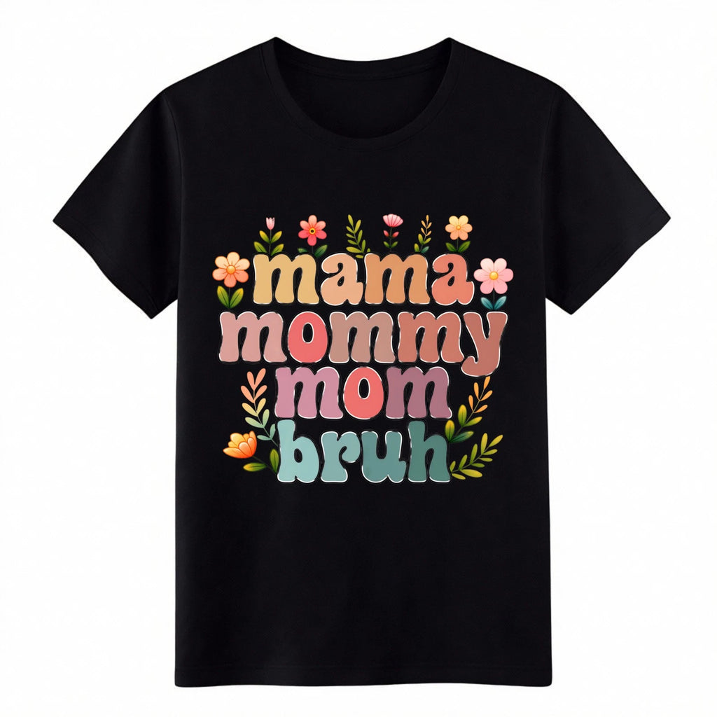 Unisex Vintage Mother's Day Mama Mommy Mom Bruh Floral T-Shirt Unisex Cotton Tee