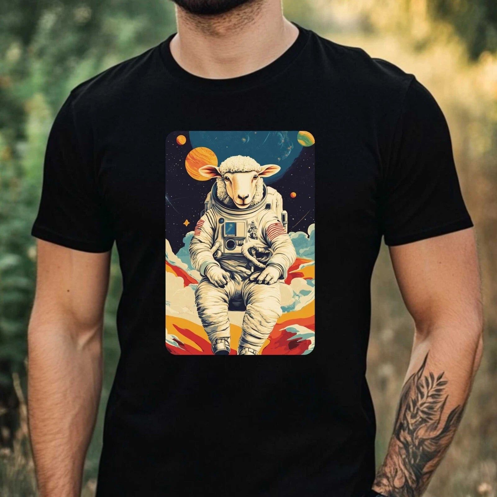 Mens Sharp Astronaut Print Cotton T-Shirt Size XS to 5XL