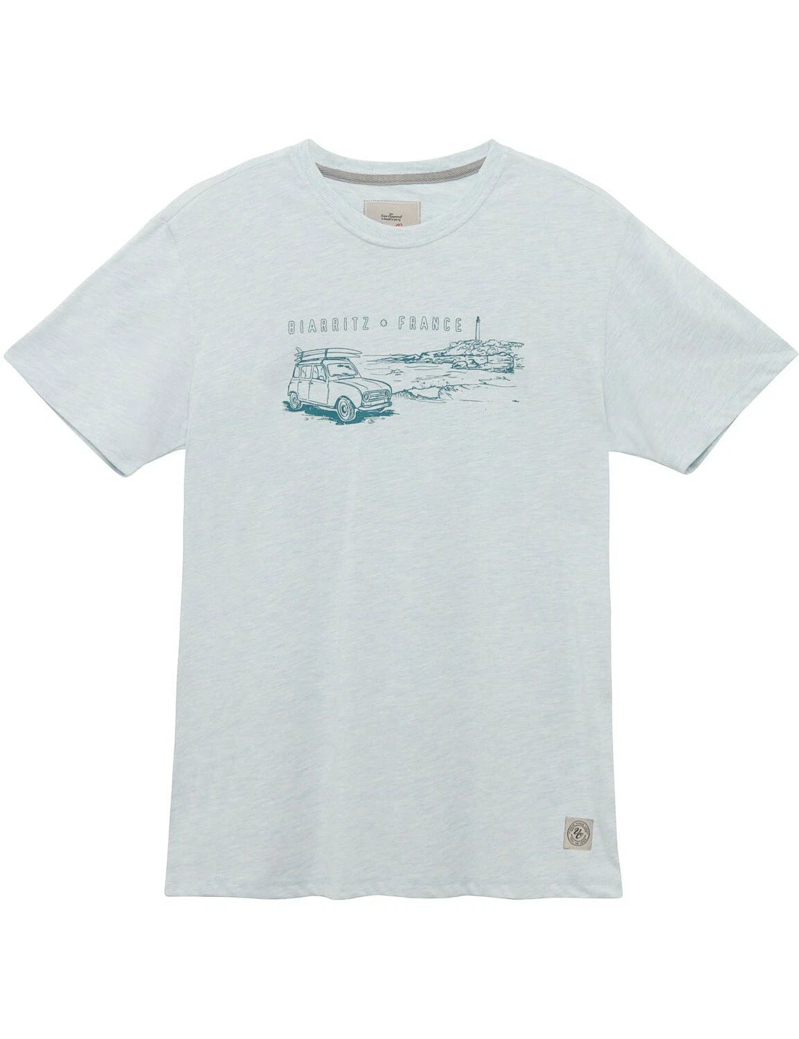 Men's T-Shirt cult car R4 "BIARRITZ" France France light blue blue