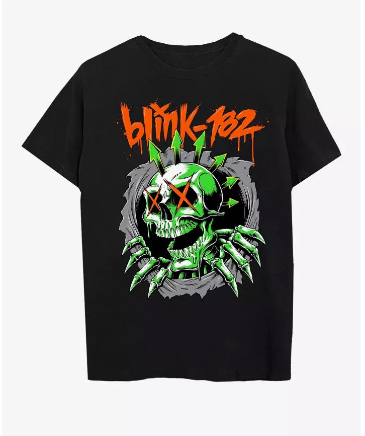 Blink 182 Funky Punk Skeleton Black T-Shirt S-5XL