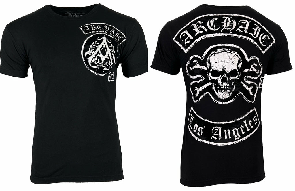 Archaic Affliction Men's T-Shirt Short Sleeve KING Cross Biker