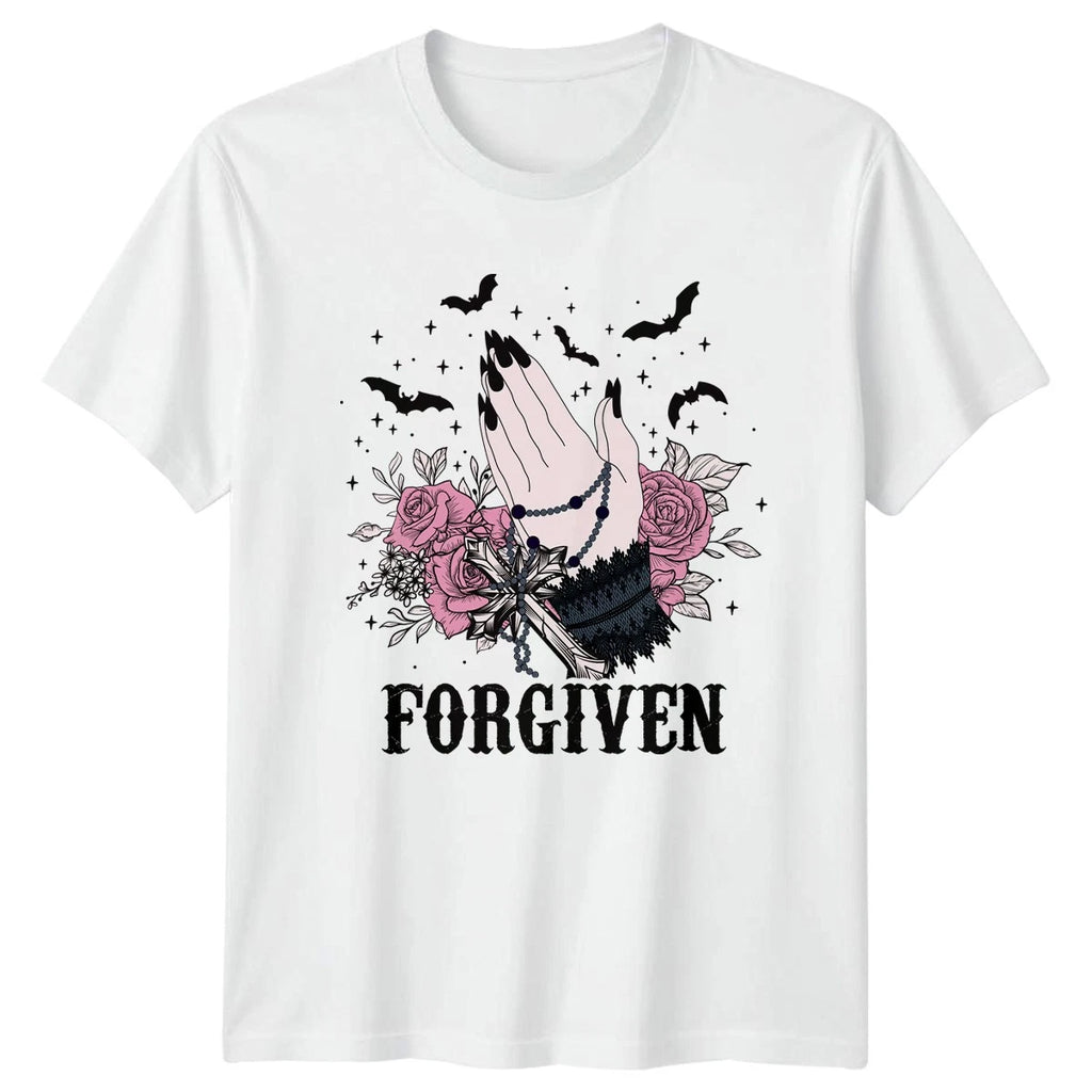 Forgiven Womens T-Shirt Gothic Spiritual Alternative Fashion Birthday