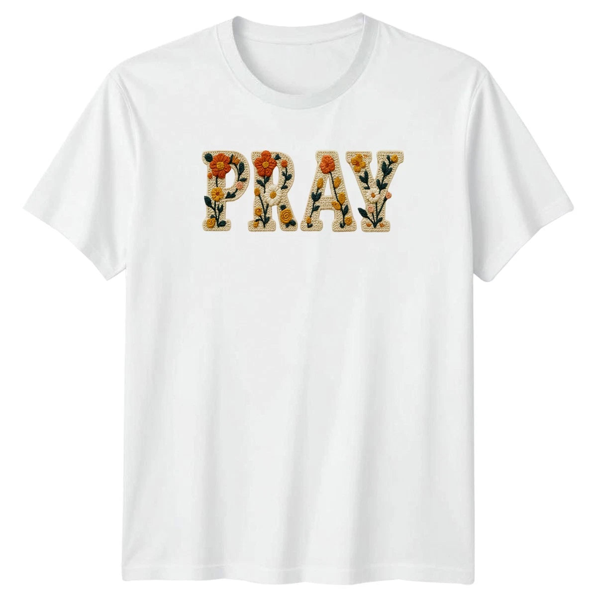 Pray T-Shirt Boho Floral Faith Inspirational Gift For Him And Her