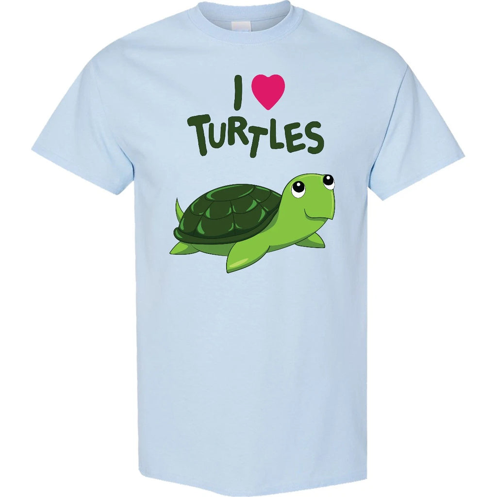 Inktastic I Love Turtles T-Shirt Animals Turtle Cute Adorable Sea Box Pet Green