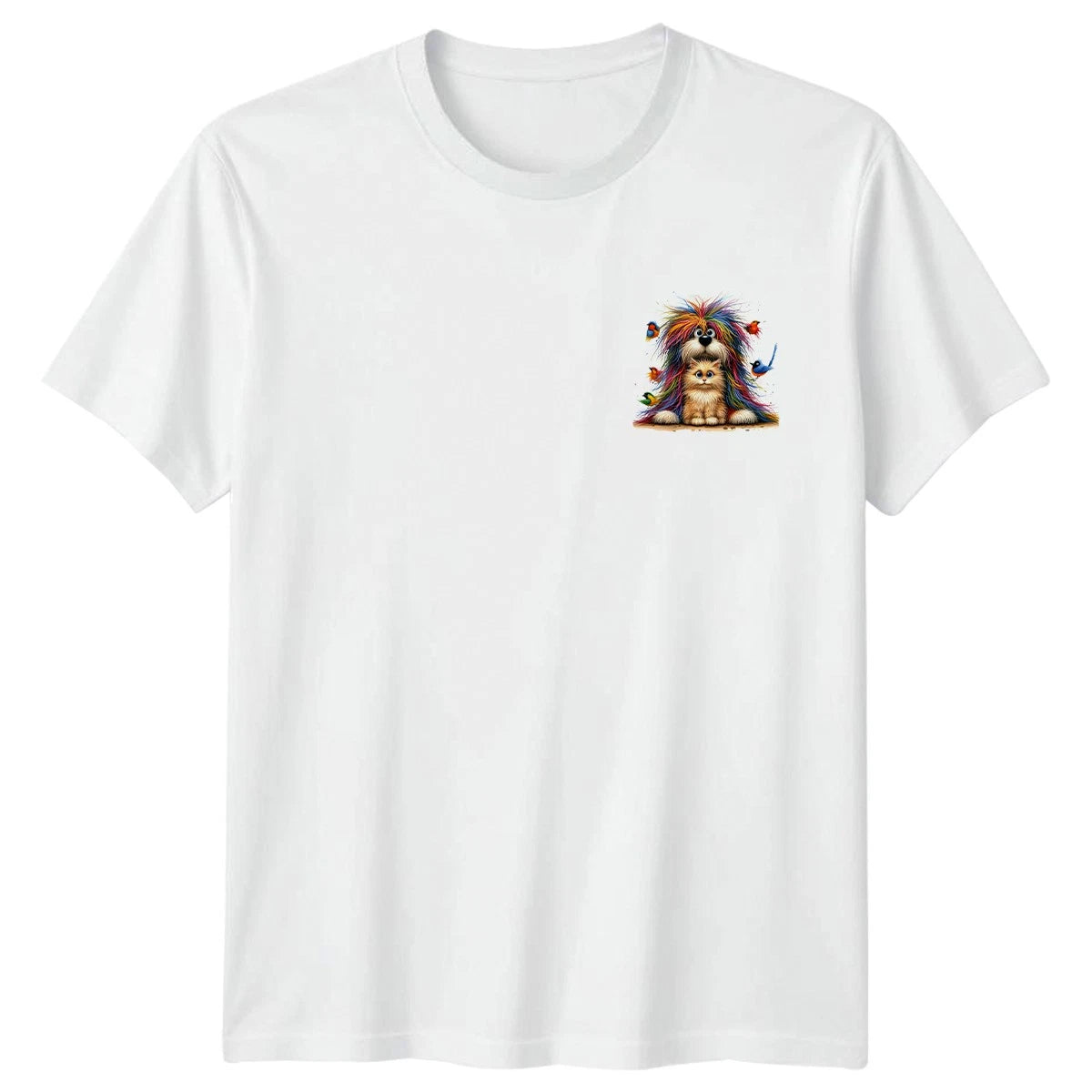 Rainbow Animals Pets Mens T-Shirt Womens Tee Cute Friends Graphic Top