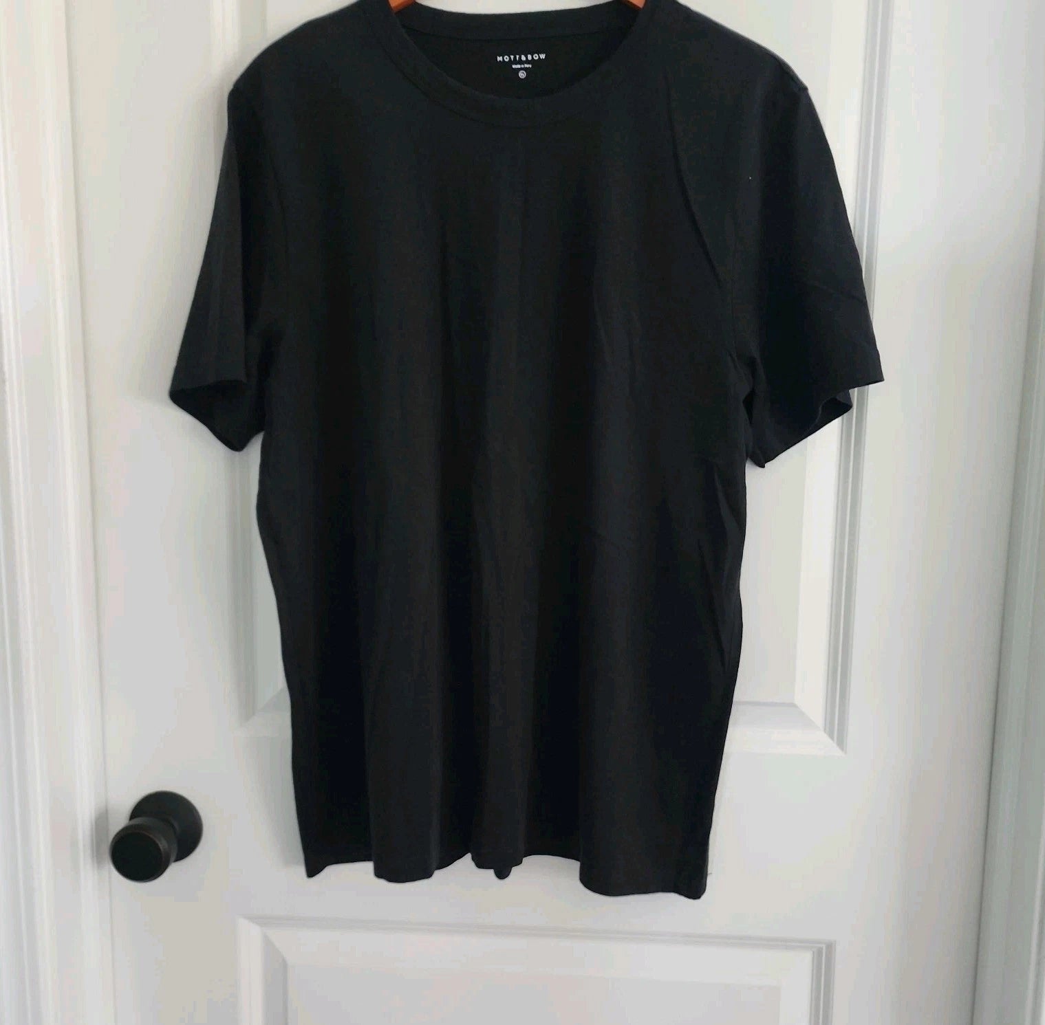 Mott & Bow T-Shirt Mens XL Black Classic Crew Driggs Capsule Minimalist Staple