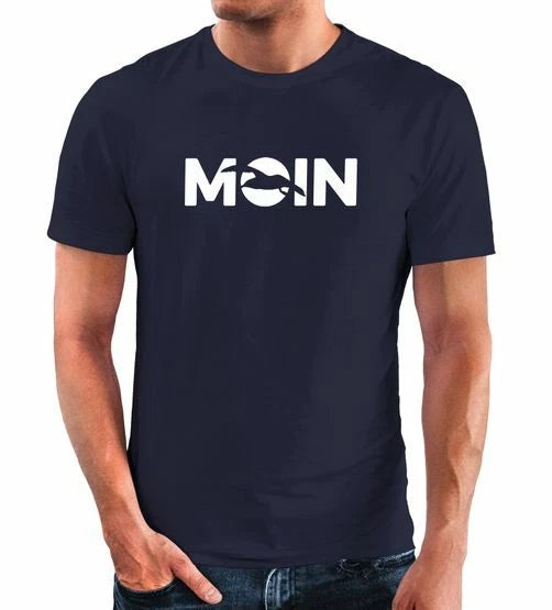 Men's T-Shirt Moin Seagull Hamburg Nordic North Dialect Good Morning Fun Shirt