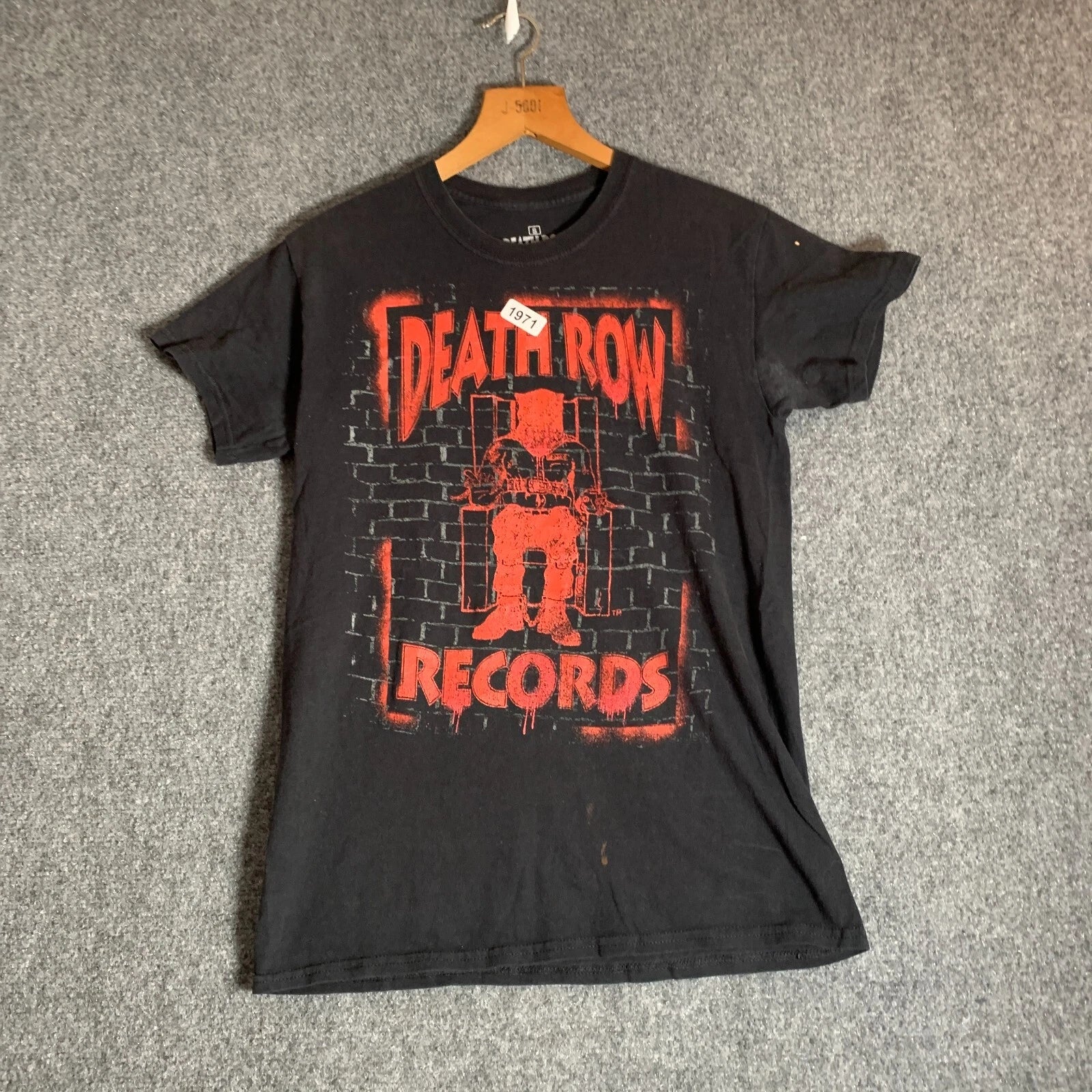 Death Row Modern Shirt Adult Size Small Black Short Sleeve Men's Graphic Print