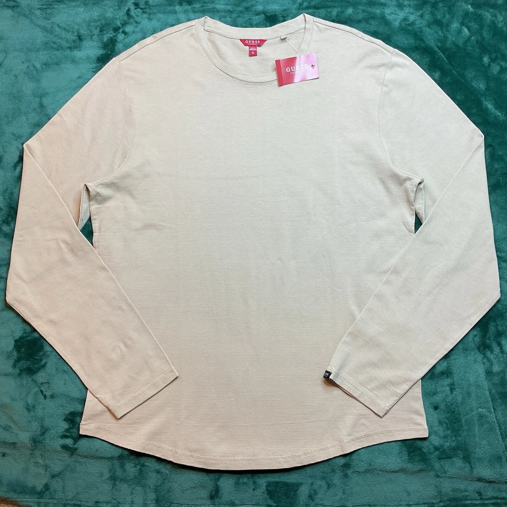 GUESS Los Angeles Men’s Long Sleeve T-Shirt Size X-LARGE Beige w/Black NEW