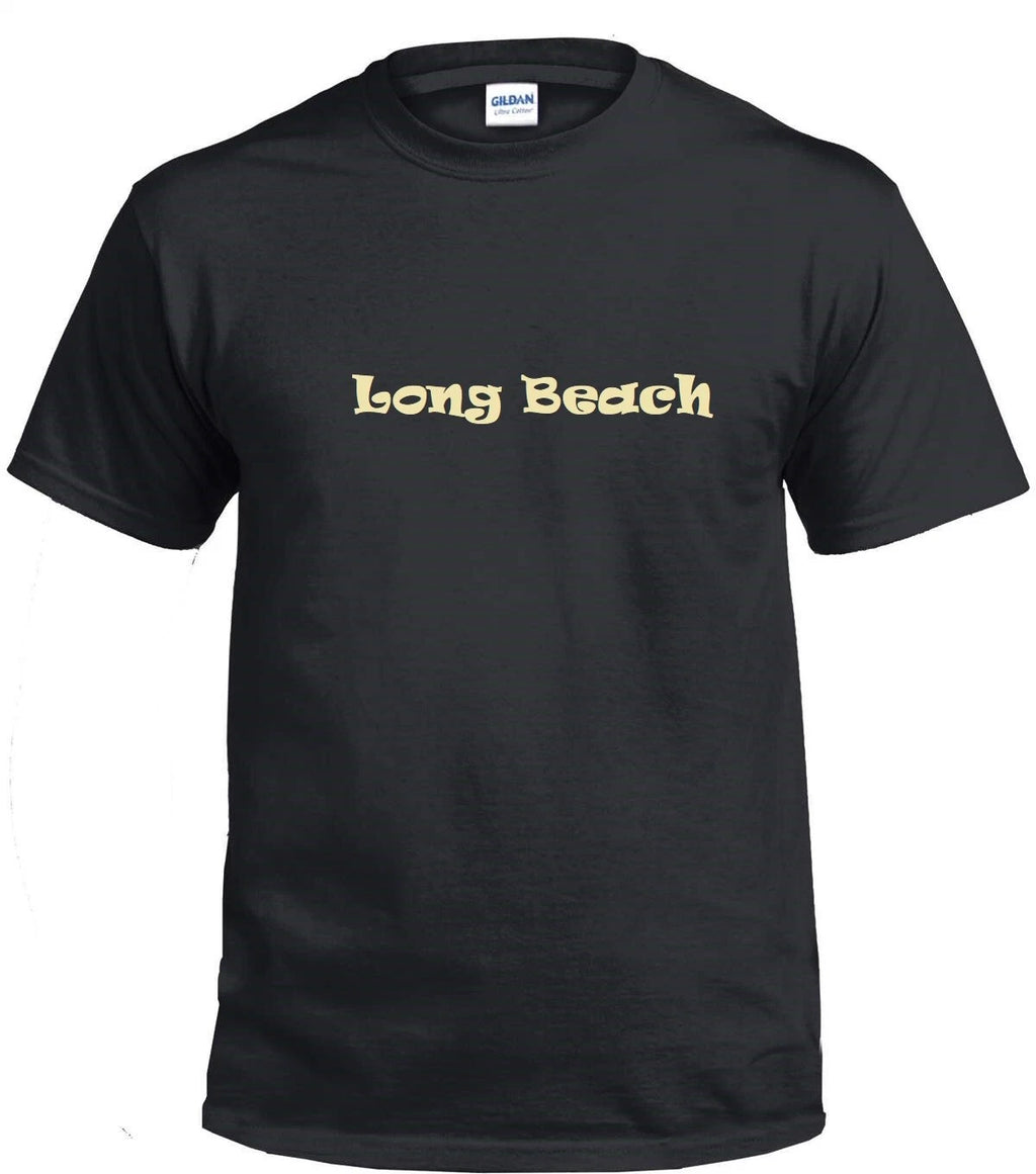 Long Beach Gold Logo Tee Shirt Urban Street Art Style Souvenir  LBC T-shirt