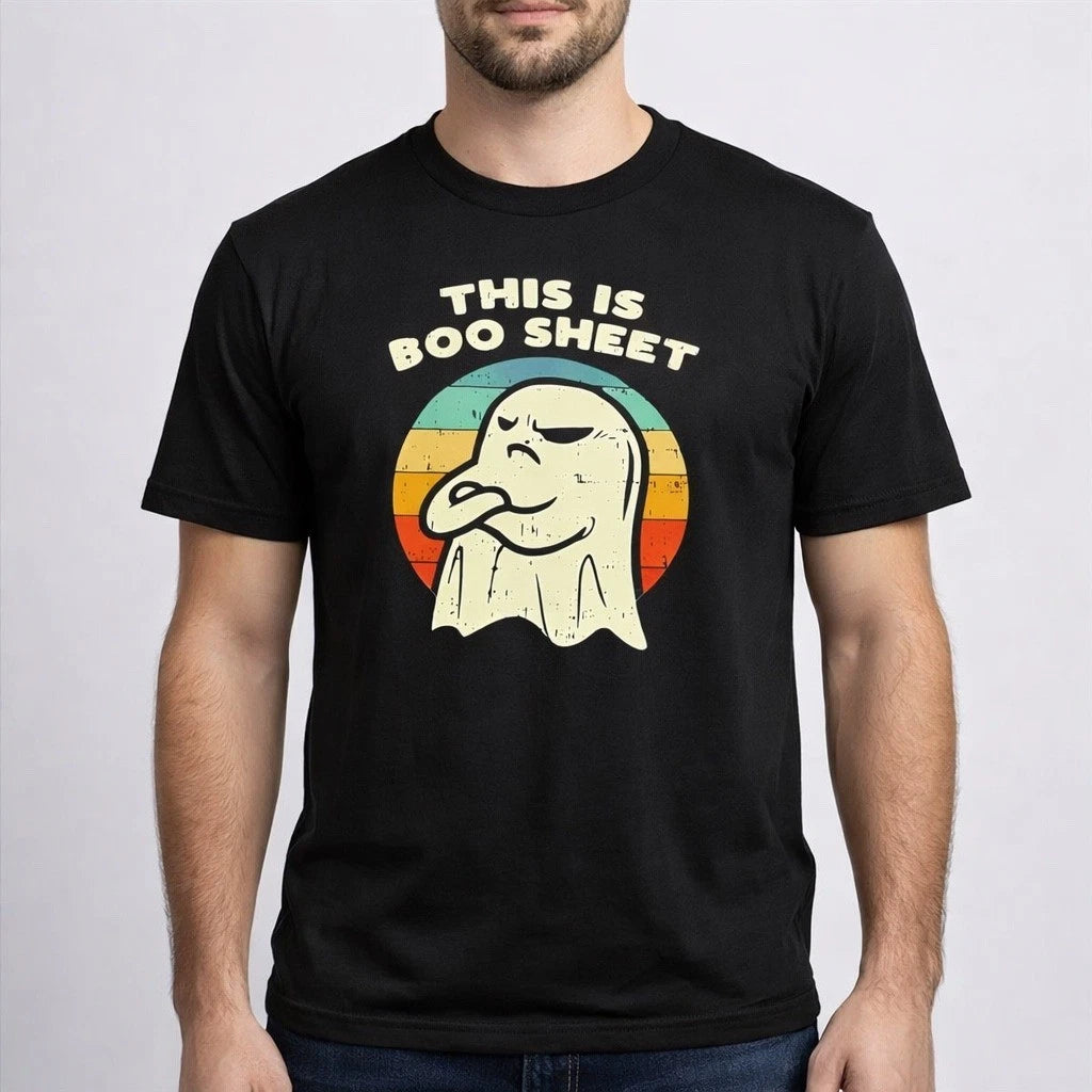 Gildan Heavy Cotton This is Boo Sheet Ghost Halloween T Shirt Mens Medium