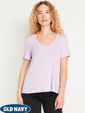 Old Navy Women's Luxe V-Neck Slub-Knit T-Shirt Top Lilac Mist Size Small XL XXL