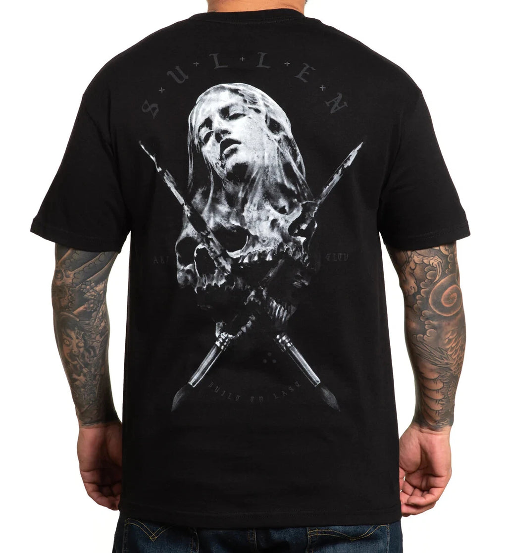 Sullen Pin Up Punk Bike Street Life Gothic Americana Tattoo Art Mens Tee TEMPLE