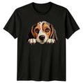 Cute Beagle Dog Peek A Boo Pet Lover Graphic T-Shirt