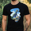 Mens Dino Pixel Art Motif Cotton T-Shirt Size XS to 5XL