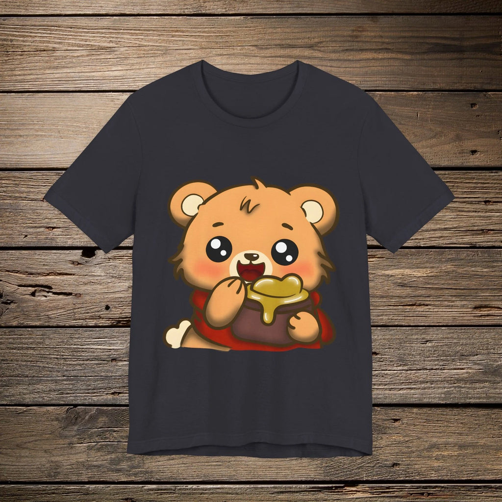 Cute Honey Bear Tee — Kawaii Bear Eating Honey Graphic T-Shirt