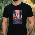 Mens Times Square Motif Cotton T-Shirt Size XS to 5XL
