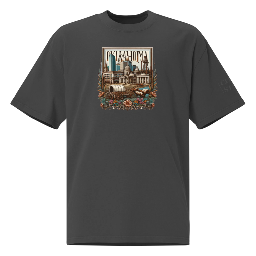 Oversized faded t-shirt (OKLAHOMA)