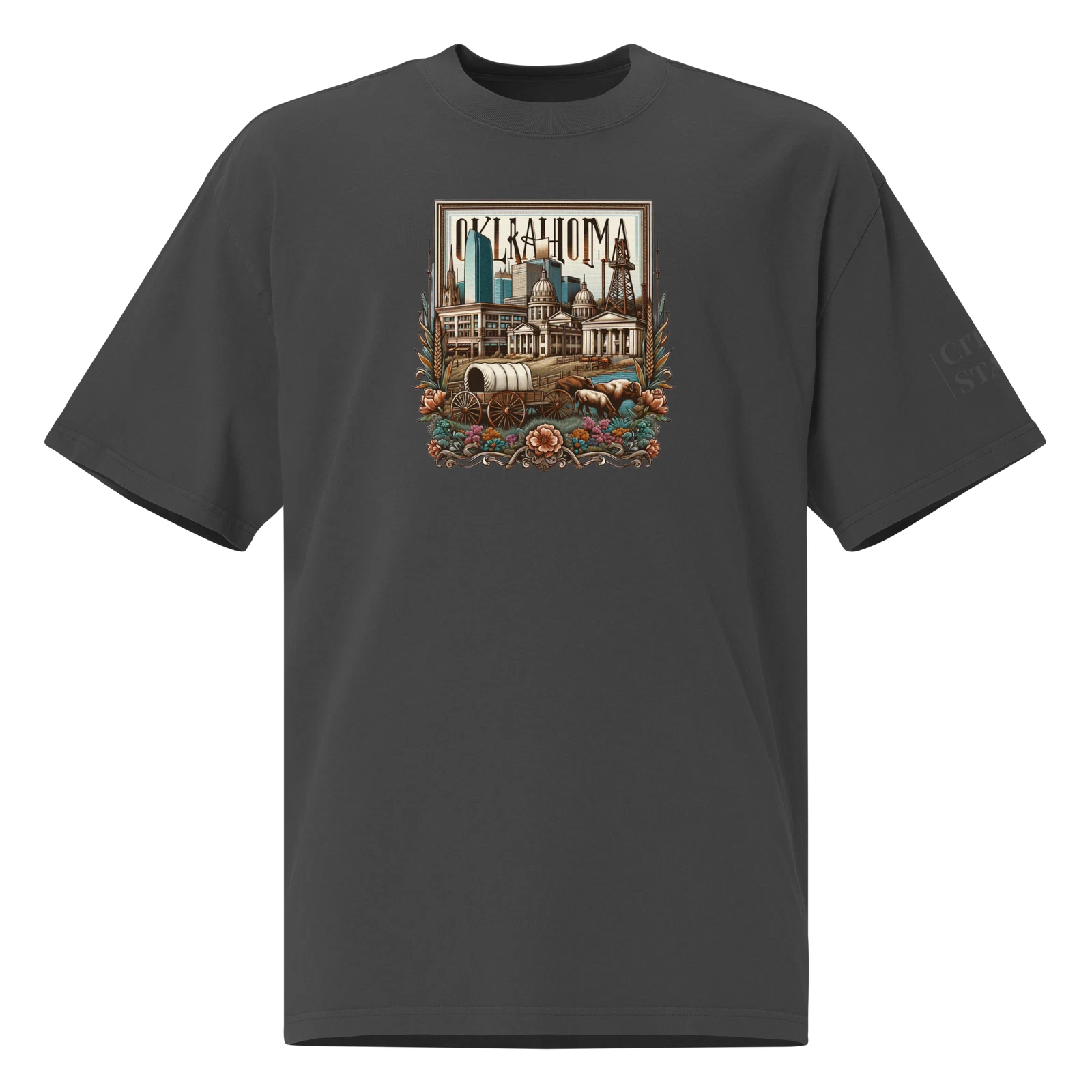 Oversized faded t-shirt (OKLAHOMA)