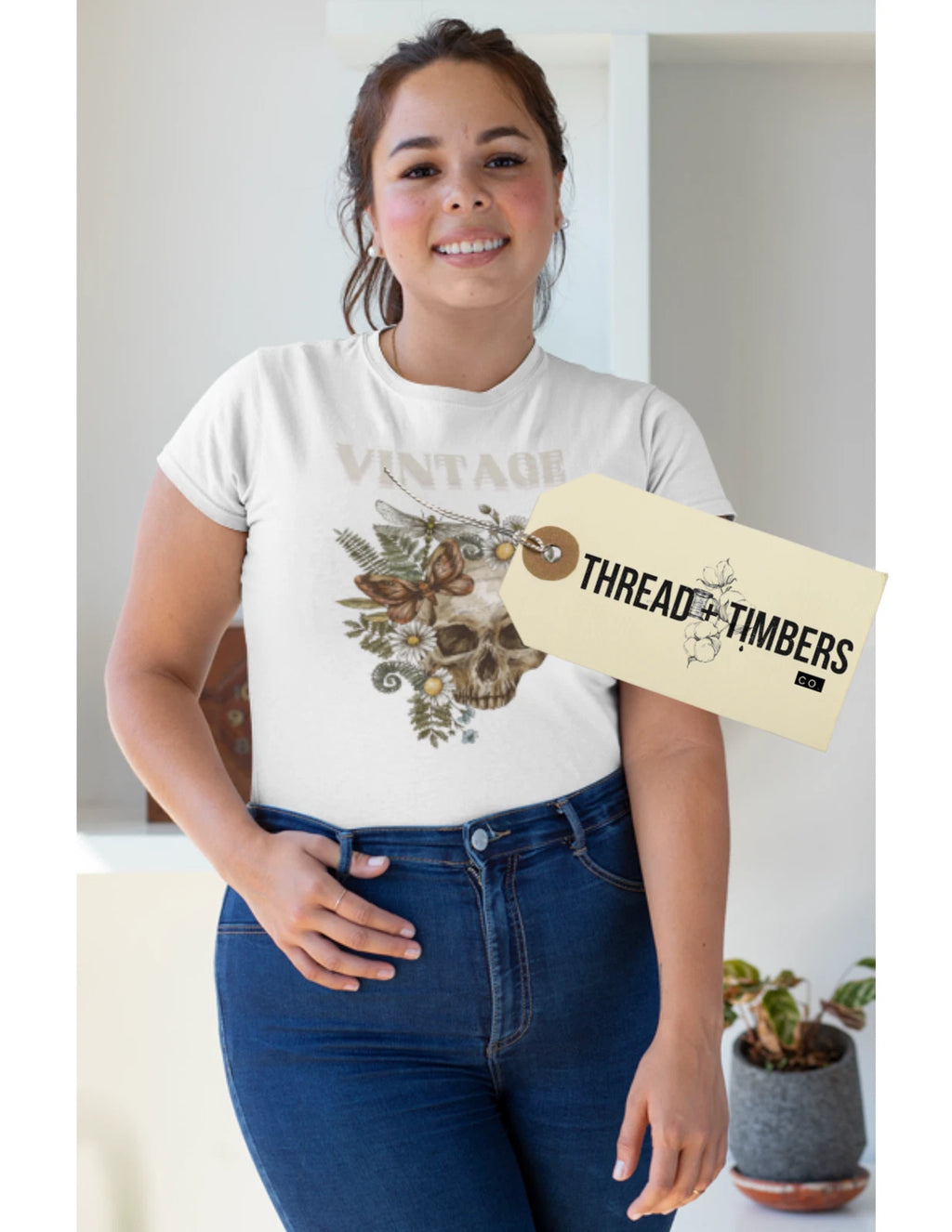 Vintage Skull Floral T-Shirt | Unisex Graphic Tee for Trendy Style, Casual [...]